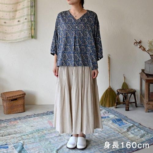 ピンタックスカート ヘンプ コットン フェアトレード シサム工房