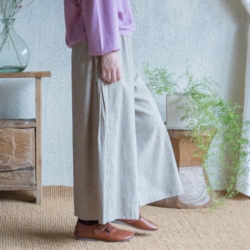 ワイドパンツ プリーツワイドスルワール フェアトレード シサム工房