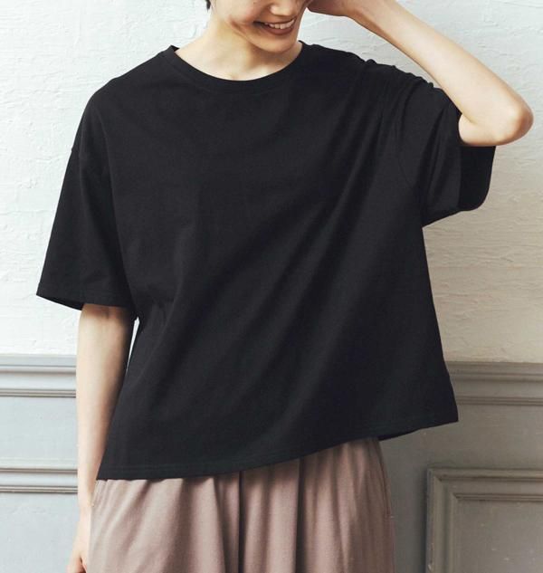 オーガニックコットン リラックスビッグTシャツ ブラック(フェアトレード ) - アジア雑貨店ワルンチャンプール エスニック&ナチュラルファッション タイやバリ島の上質なアジアの手仕事 モン族 フェアトレード オーガニックコットン リラックスビッグTシャツ ブラック(フェアトレード ) - アジア雑貨店ワルンチャンプール エスニック&ナチュラルファッション タイやバリ島の上質なアジアの手仕事 モン族 フェアトレード