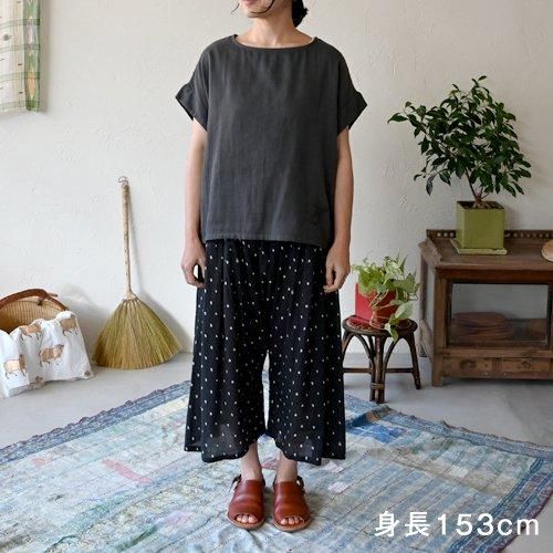 ダブルガーゼ シサム トップス