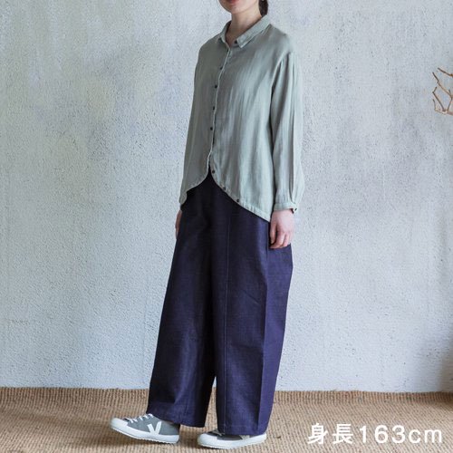 ダブルガーゼ スソカーブシャツ シサム トップス