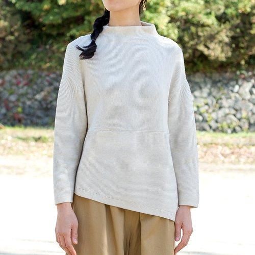 ニット コンパクトファネルネックトップ フェアトレード シサム工房 オーガニックコットン