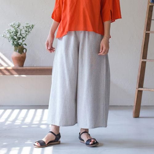 ワイドパンツ プリーツスルワール フェアトレード シサム工房