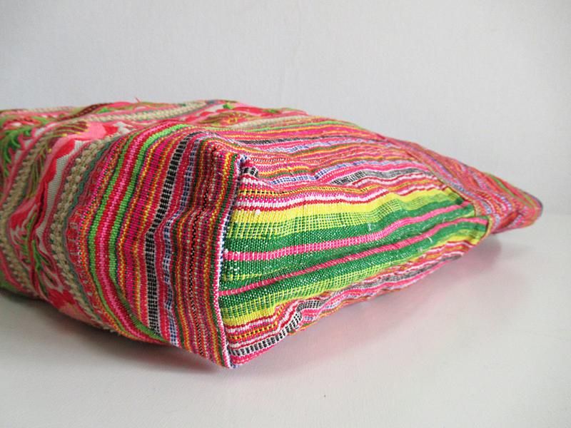アンティーク モン族刺繍 特特大 トートバック ステッチヘビー