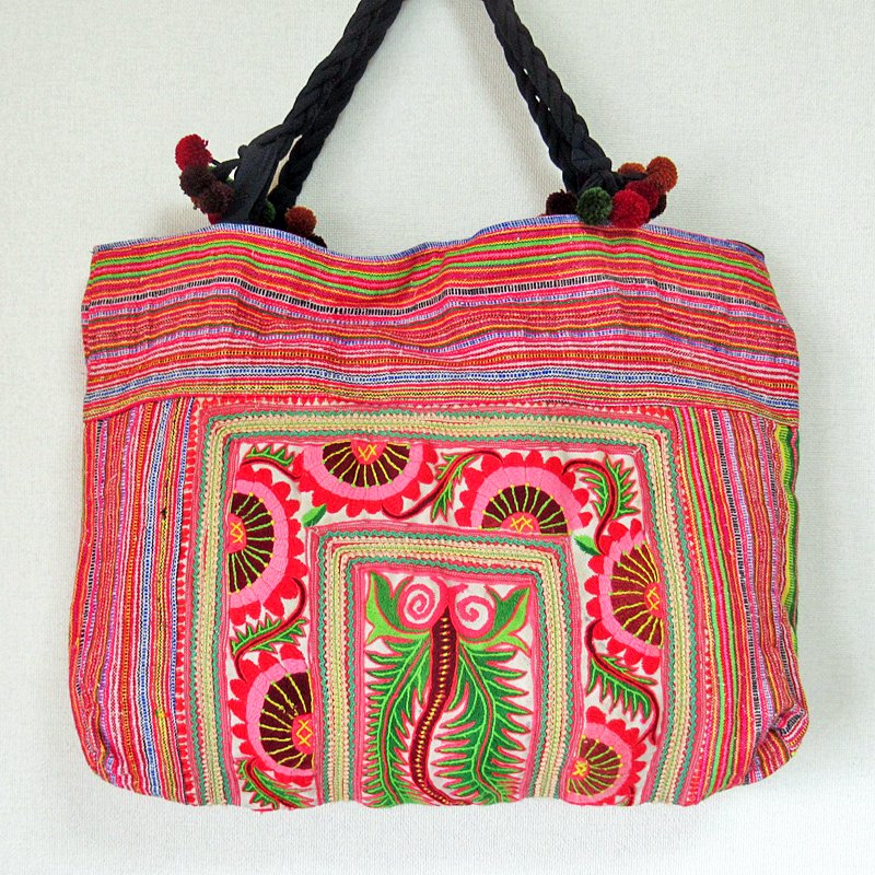 モン族手刺繍プレミアムトートバッグ 485 | モン族の手作りバッグ