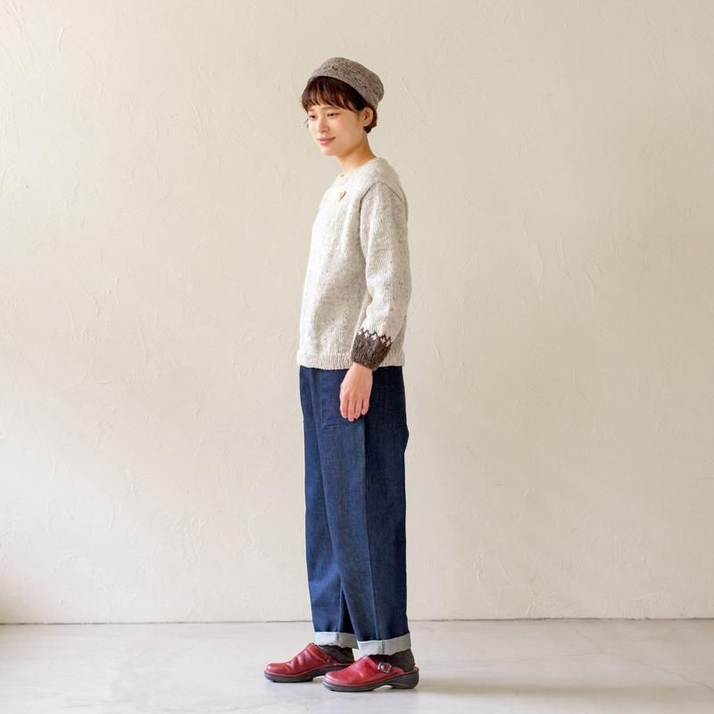 ウール100% 手編みプルオーバー ユキヤマ