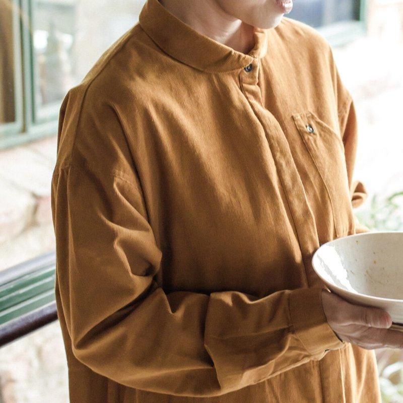 コーデュロイワークシャツワンピース | オーガニックコットン
