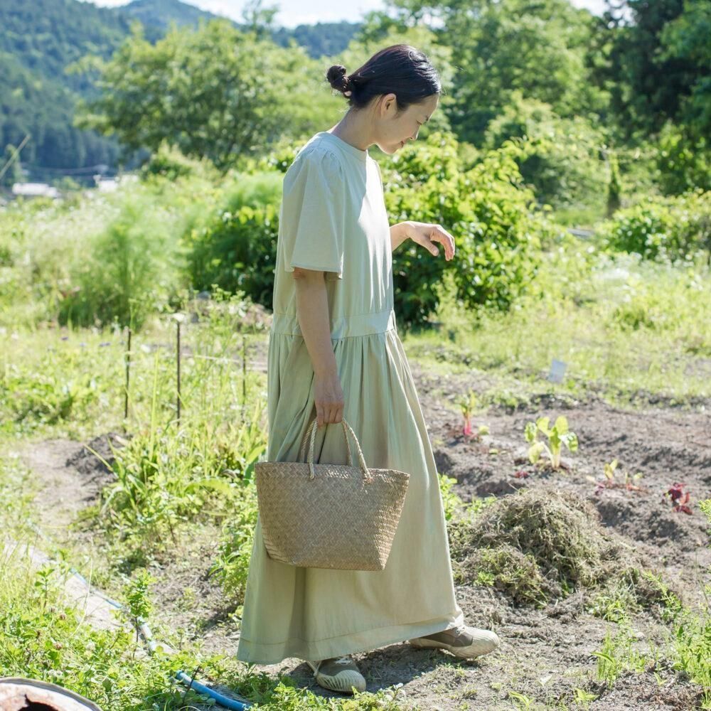 ガーデンワンピース フェアトレード シサム工房 オーガニックコットン