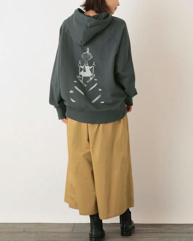 ムーミン オーガニックコットン ユニセックス 裏毛 フーディー ライトグレイ リトルミー  フェアトレード