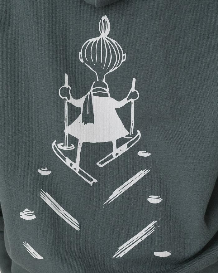 ムーミン オーガニックコットン ユニセックス 裏毛 フーディー ライトグレイ ミムラ姉さん  フェアトレード