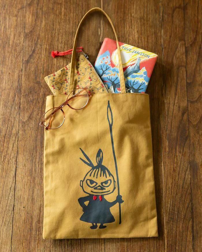 ムーミンシリーズ プリント手刺繍トートバッグ 槍を持つリトルミイ ピープルツリー フェアトレード