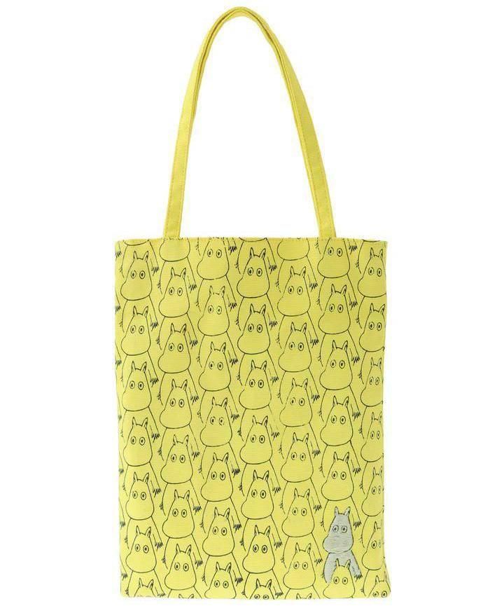 ムーミンシリーズ プリント手刺繍トートバッグ ムーミントロールがいっぱい ピープルツリー フェアトレード