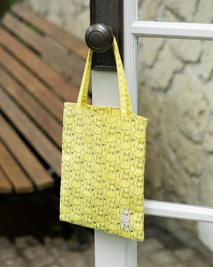 ムーミンシリーズ プリント手刺繍トートバッグ ムーミントロールがいっぱい ピープルツリー フェアトレード