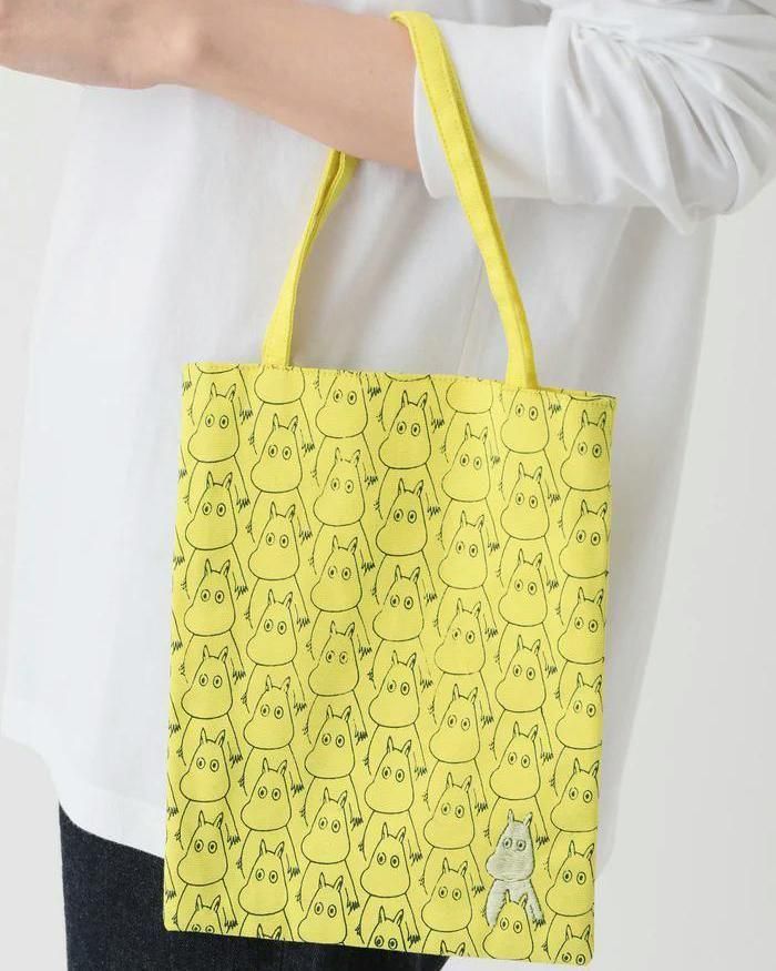 ムーミンシリーズ プリント手刺繍トートバッグ ムーミントロールがいっぱい ピープルツリー フェアトレード