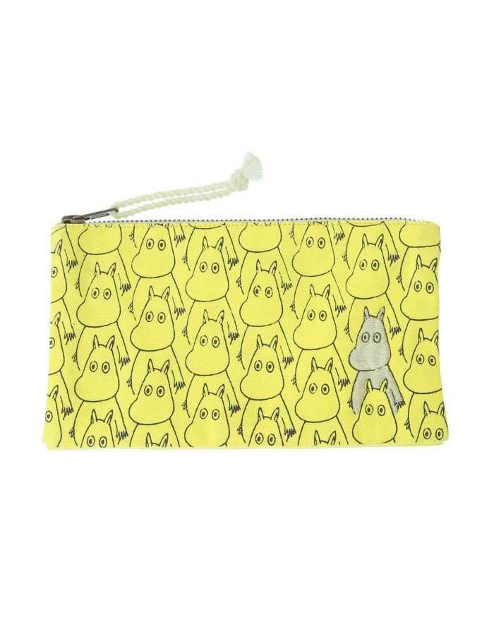 ムーミンシリーズ プリント手刺繍ポーチ ムーミントロールがいっぱい ピープルツリー フェアトレード