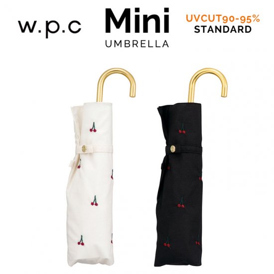 Wpc 日傘 折りたたみ傘 晴雨兼用傘 プチチェリー刺繍  mini w.p.c ワールドパーティー