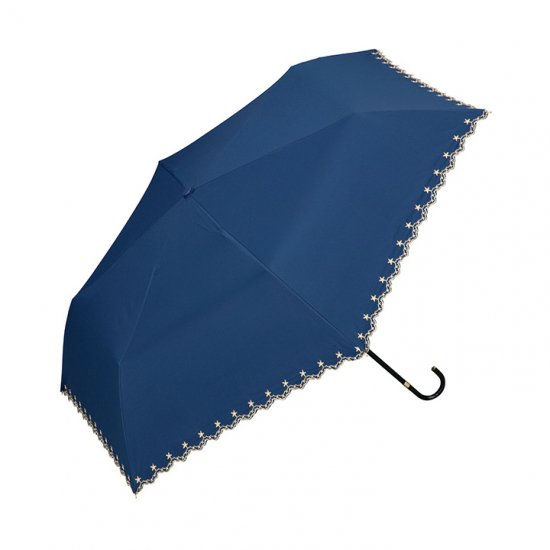 Wpc 日傘 遮光遮熱傘 折りたたみ傘 晴雨兼用傘 遮光星柄スカラップ  mini w.p.c ワールドパーティー