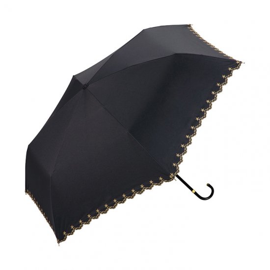 Wpc 日傘 遮光遮熱傘 折りたたみ傘 晴雨兼用傘 遮光星柄スカラップ  mini w.p.c ワールドパーティー