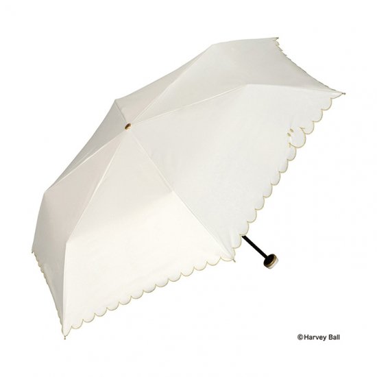 Wpc 日傘 遮光遮熱傘 折りたたみ傘 晴雨兼用傘 遮光スマイリースカラップ Mini W P C