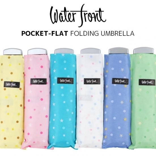 ウォーターフロント Waterfront 軽量 折りたたみ傘 レディース ポケフラットドット スター 薄型 日傘 晴雨兼用