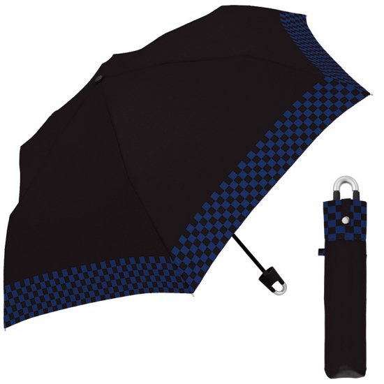 折りたたみ傘 かわいい子供用 軽量 キッズカラナビ付き手元 ブロックチェック 子供用記念品 クラックス