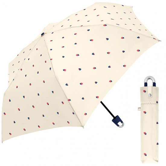 折りたたみ傘 ハートドロップ カラビナ付き手元折傘