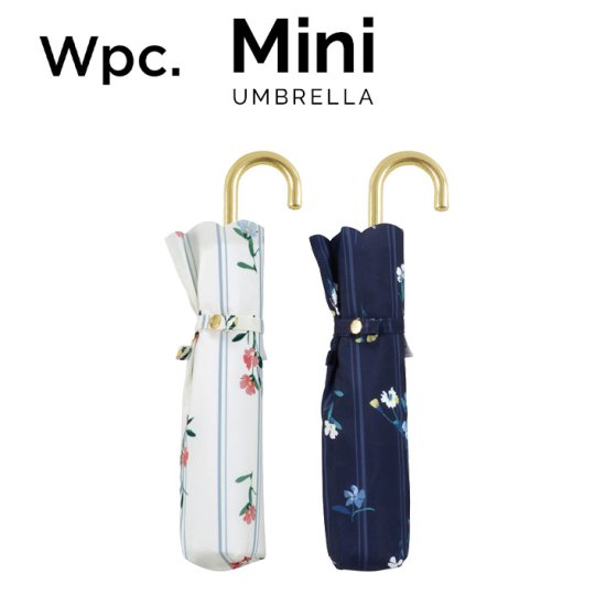 【Wpc】 折りたたみ傘 晴雨兼用傘 ストライプ＆フラワーmini w.p.c ワールドパーティー