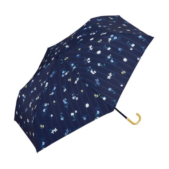 【Wpc】 折りたたみ傘 晴雨兼用傘 ストライプ＆フラワーmini w.p.c ワールドパーティー