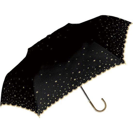 日傘 折りたたみ傘 裏ブラックコーティング 遮光率100％ スターリースカイ 遮光遮熱傘 晴雨兼用傘