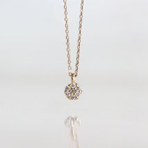 Pave Diamond Round Necklace 0.03ct | K18