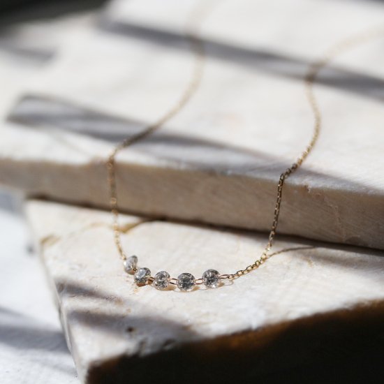 5 Stone Diamond Necklace | K10YG