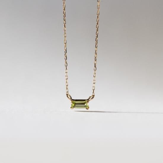 Peridot Baguette Cut Necklace | K10YG - cui-cui ONLINE SHOP