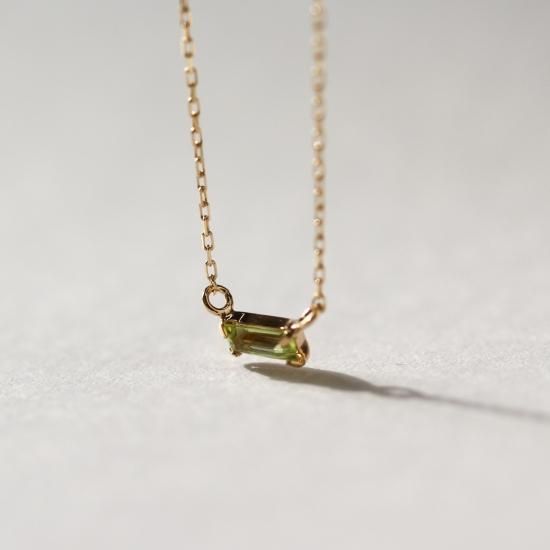 Peridot Baguette Cut Necklace | K10YG - cui-cui ONLINE SHOP