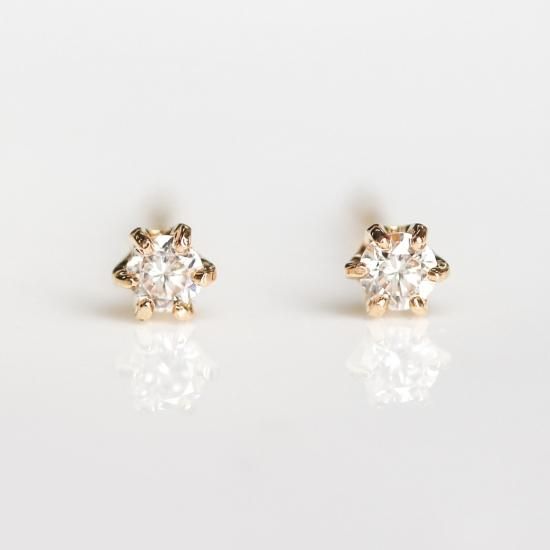 即購入OK！K18YGダイヤモンドピアス 0.4ct 一粒ダイヤピアス 18金