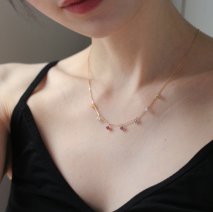 Multi Natural Stone Necklace | K10YG