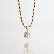 Diamond Bowl Chain Necklace 0.05ct | K10YG