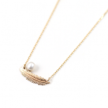 Pearl Feather Necklace | K10YG