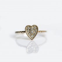Heart Motif Diamond Ring | K10YG