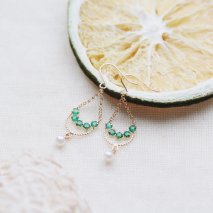 Emerald & Pearl Pierce | K18YG