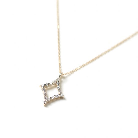 世界最小ダイヤモンド くり抜きダイヤ型 ネックレス | １０金 - cui-cui［キュイキュイ］