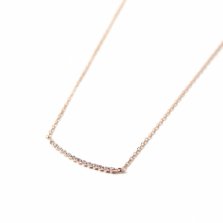 Tiny Diamond Curved Bar Necklace | K10PG