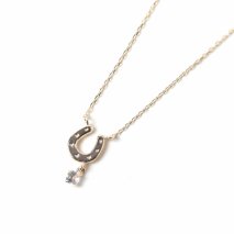 Aquamarine Horseshoe Necklace | K10YG
