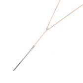 Pink & White Line Necklace | K10PG,WG