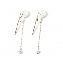 Bar & Pearl Earring | K10YG