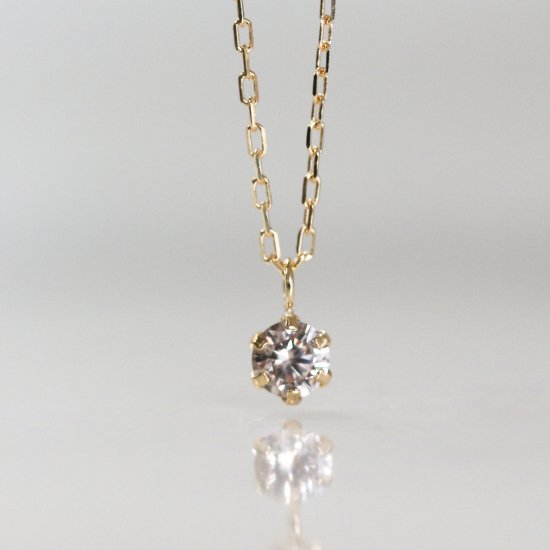 シャンパンダイヤモンド 一粒ネックレス | １８金 - cui-cui［キュイキュイ］