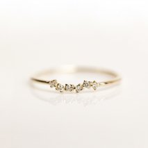 Tiny Cluster Diamond Ring | K10YG
