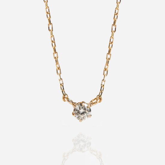 一粒ダイヤモンド 両吊りネックレス | １０金 - cui-cui［キュイキュイ］