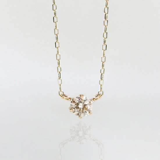 Champagne Diamond Double Hung Necklace 0.1ct | K10YG