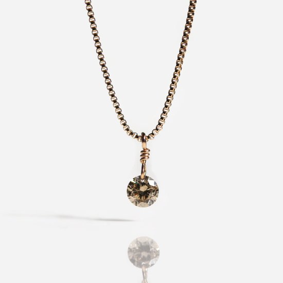 Nudy Diamond Separate Chain Necklace 0.1ct | K10YG