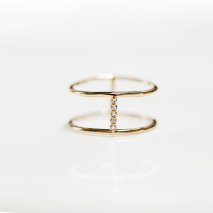 Tiny Diamond Line Ring | K10YG